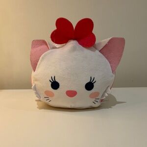 Squishmallows White and Pink Marie with Red Bow